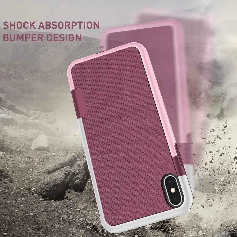 Hybrid Shockproof Silicone Armor Case – iPhone 6 to 15 Plus | Anti-Slip Grip Protection