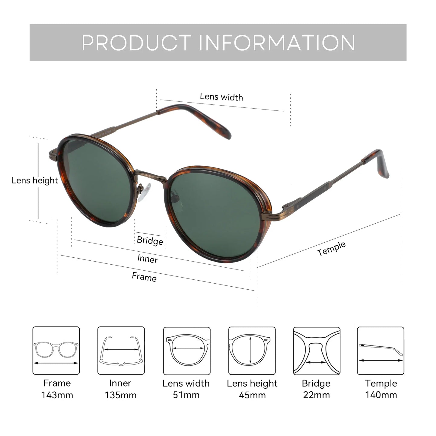ZENOTTIC 2025 Retro | Polarized Round Shades – Classic Vintage Protection
