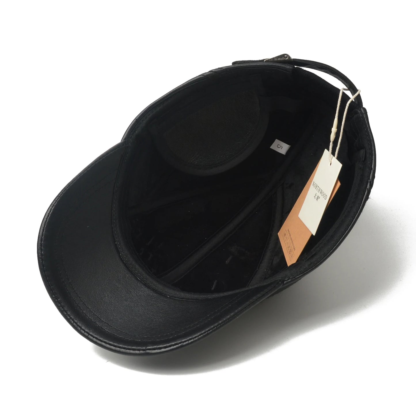 NORTHWOOD Leather Baseball Cap – Fleece-Lined Winter Hat with Ear Flaps