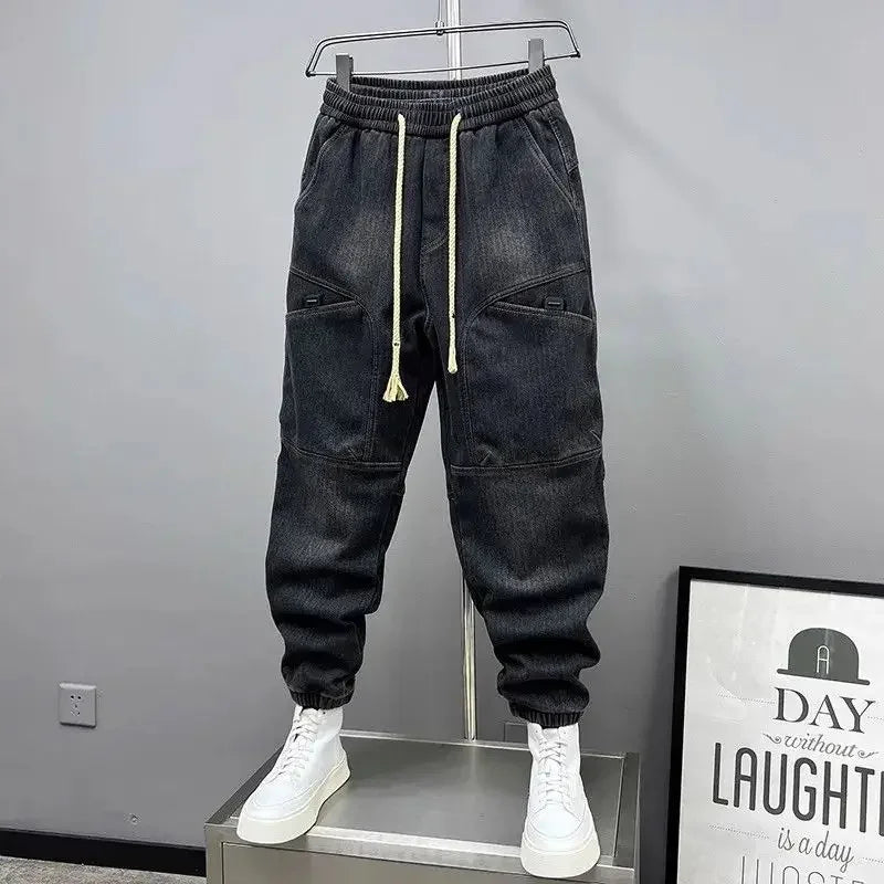 Black Cargo Jeans – Baggy Streetwear Harem Pants