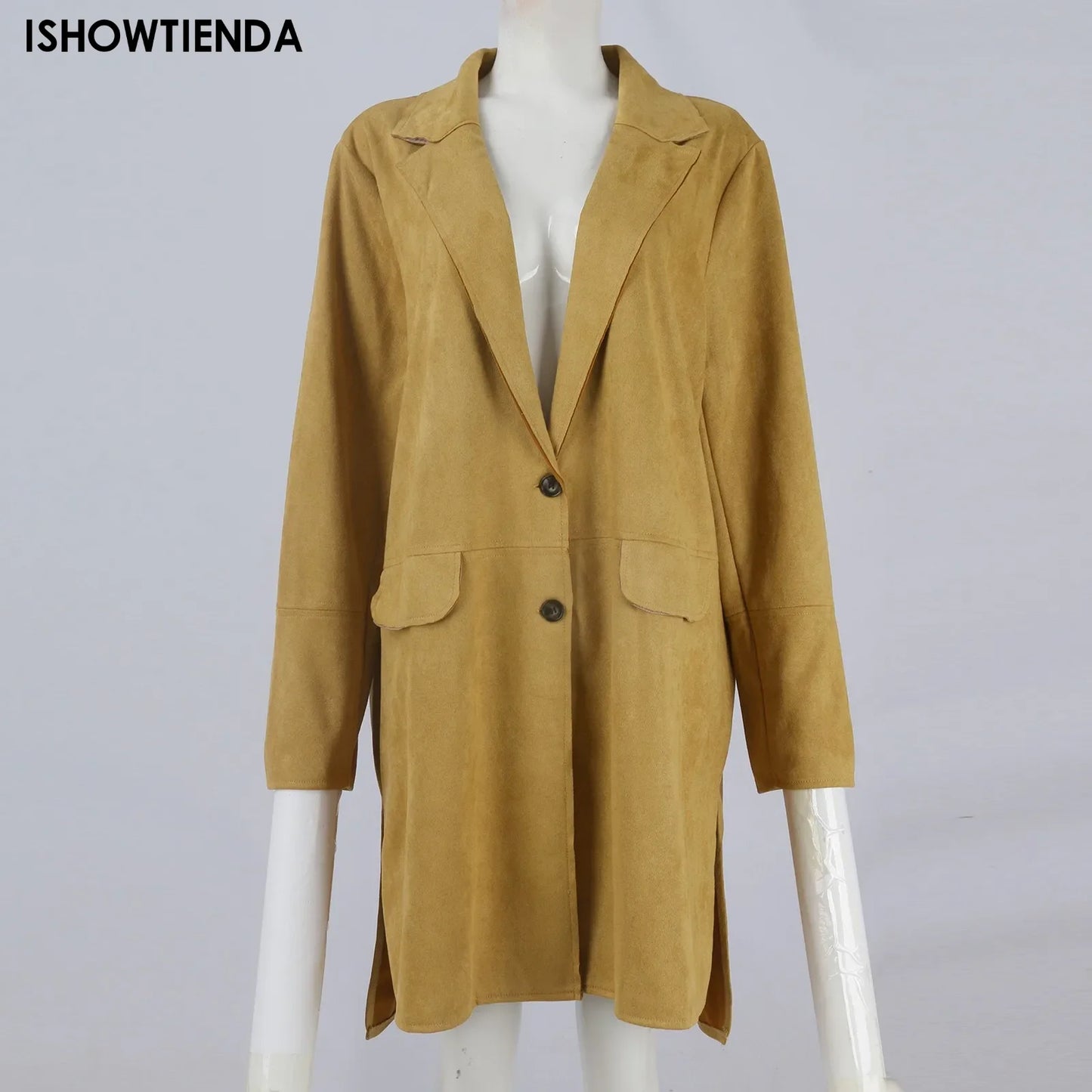 Solid Blazer Overcoat