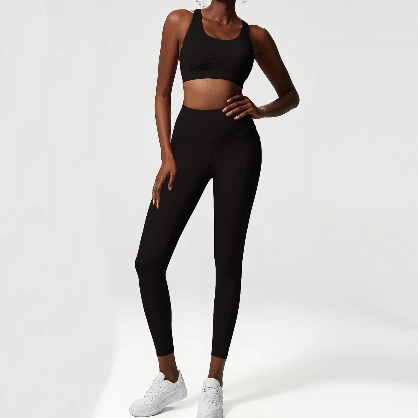 Seamless Activewear Set — Sculpted Bra & High-Waist Leggings