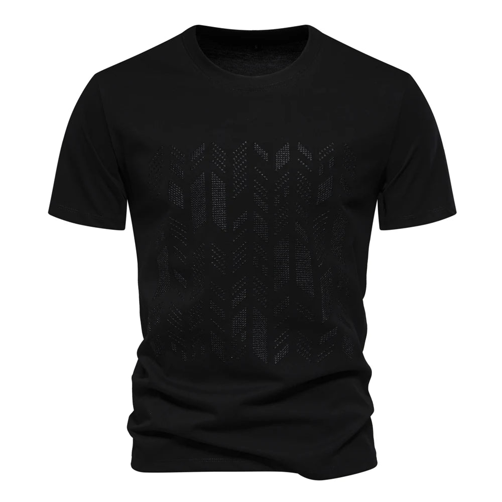 Cotton Blend Embroidered Tee – Refined Finish