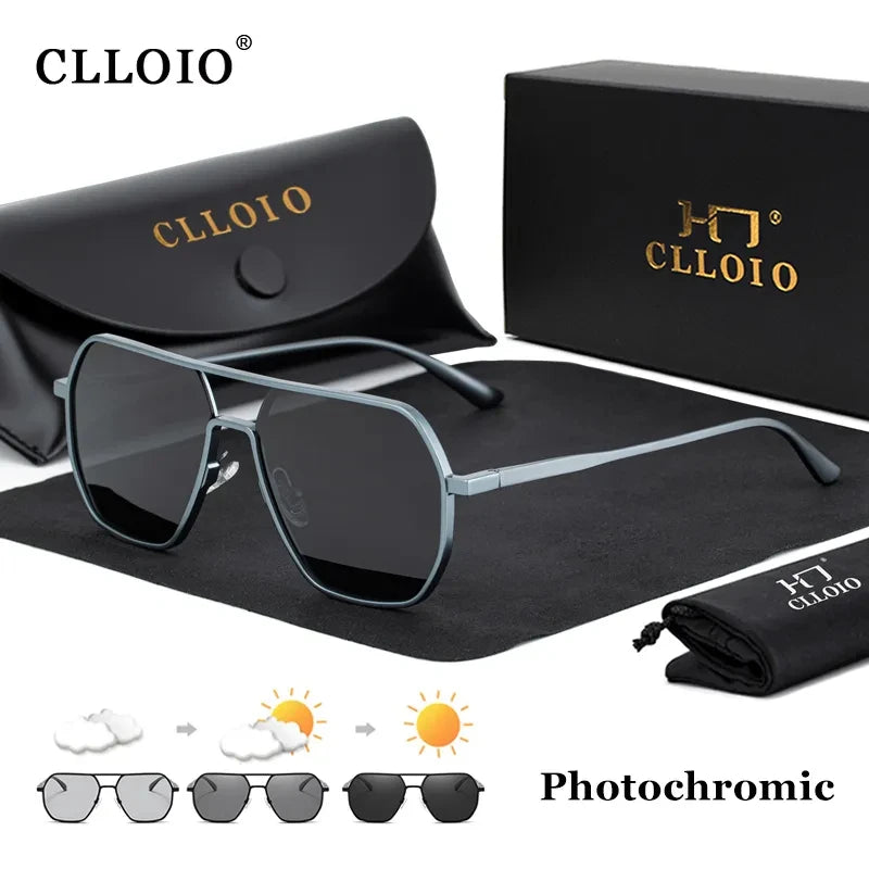 CLLOIO Photochromic Polarized Sunglasses – Anti-Glare Aluminum Driving Eyewear
