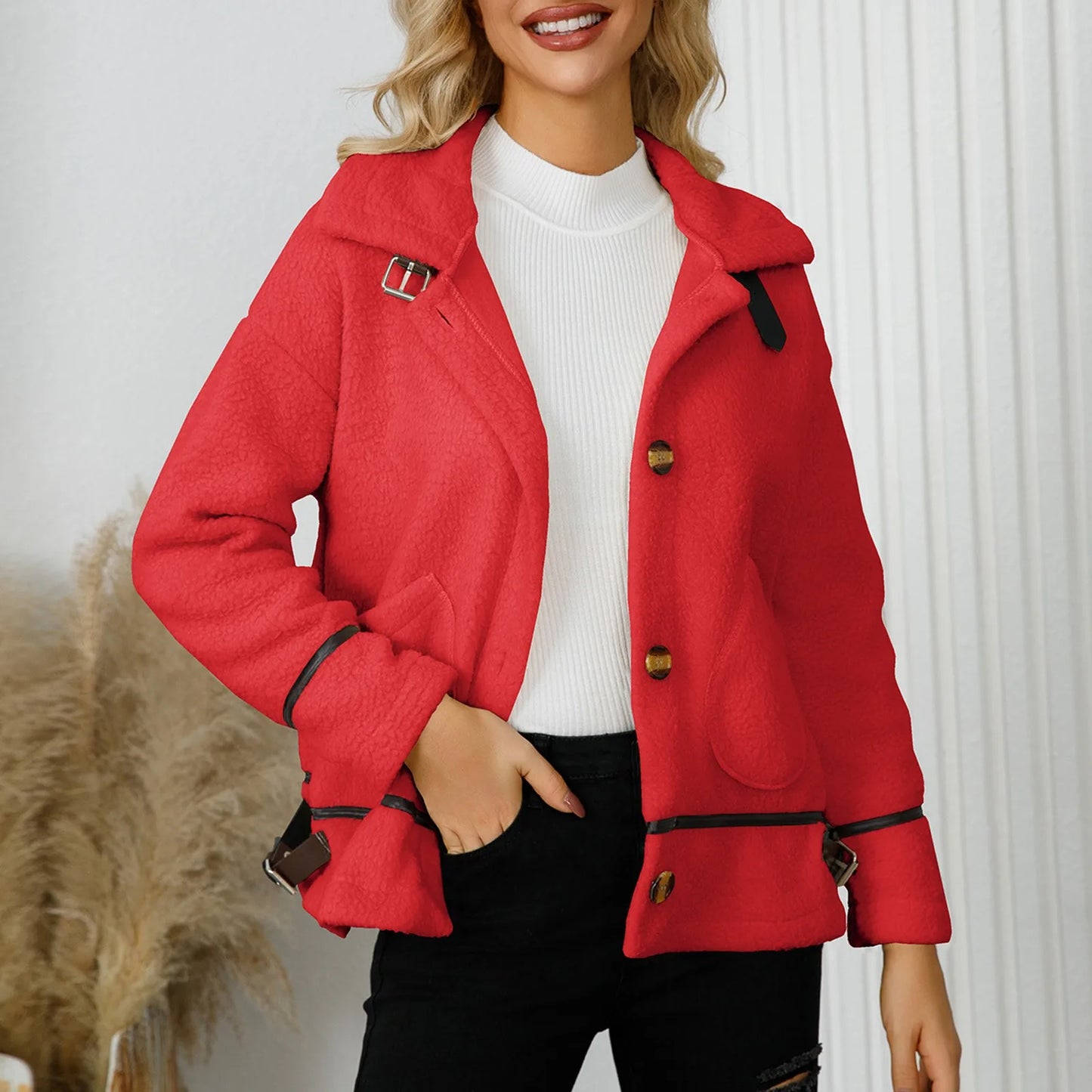 Contrast Plush Warm Jacket
