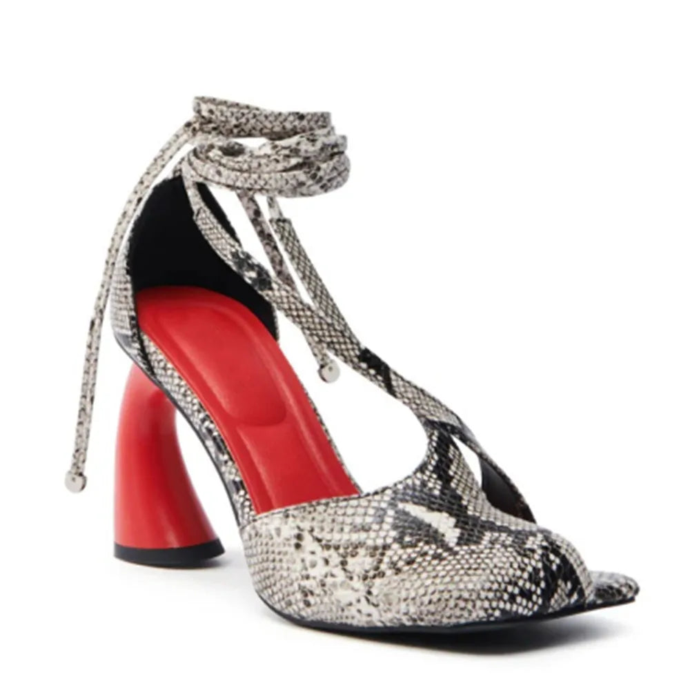 SummerFlex Sandals | Women’s Irregular Thick Heels – Stylish, Party-Ready Ankle Strap