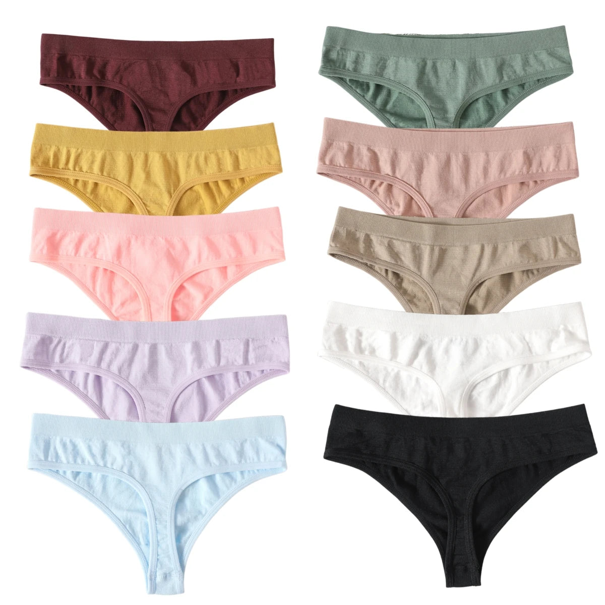 Seamless Thongs – Low Waist, Sporty – 10-Pack
