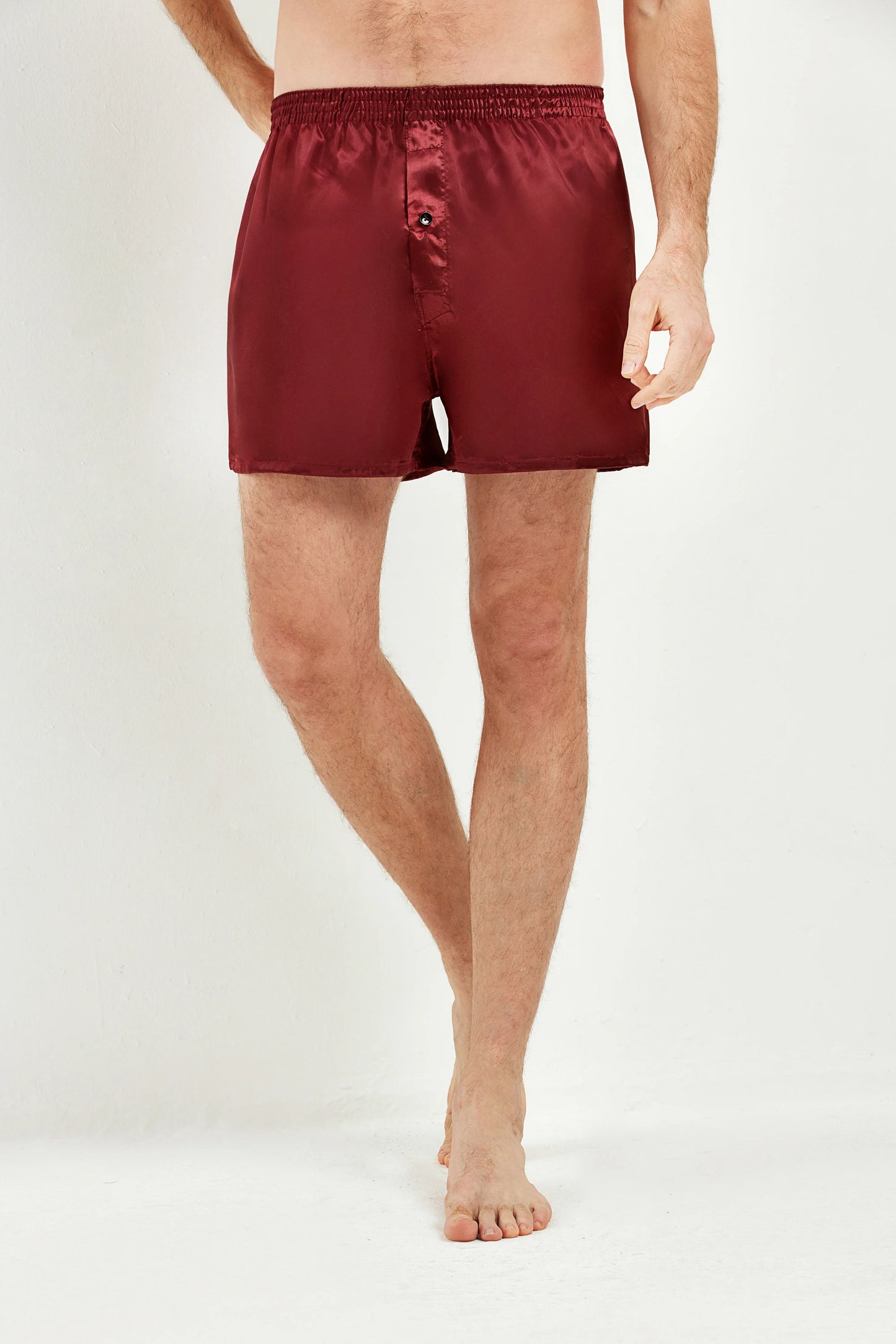 3-Pack Satin Casual Boxer Shorts – Silk Feel Sleepwear with Elastic Waistband