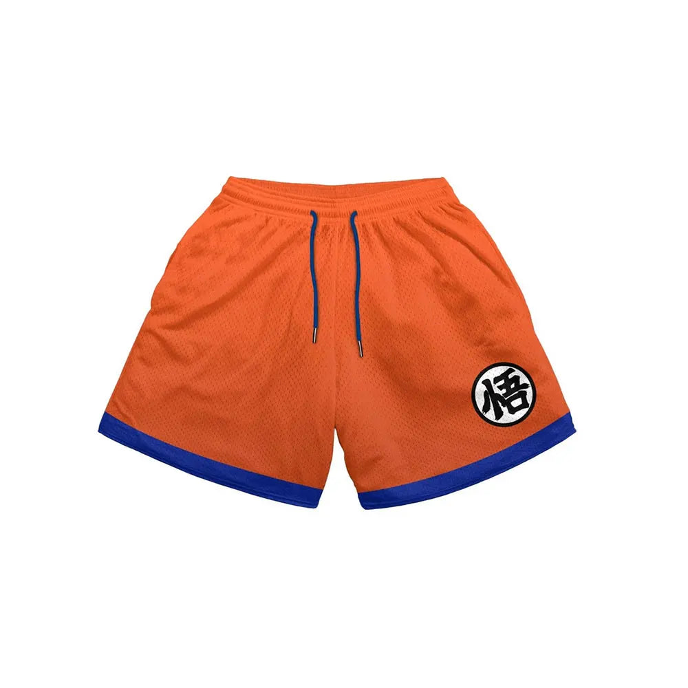 Anime Inspired 2-in-1 Quick Dry Mesh Shorts – Summer Sports Workout Pants