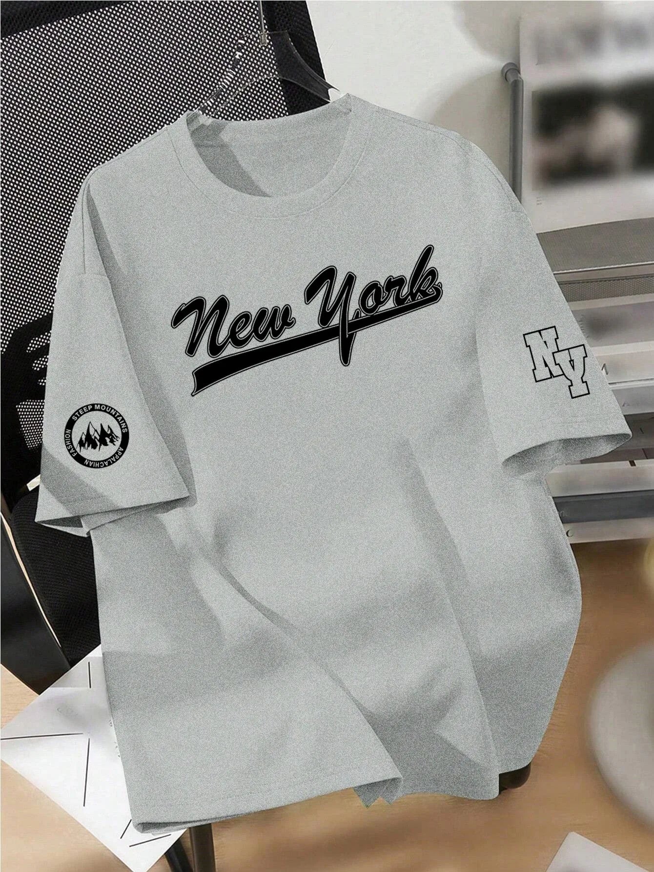 Loose Fit Cotton Tee – NYC Letter Print