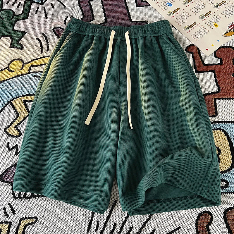 Waffle Knit Loose Shorts – Multi-Color