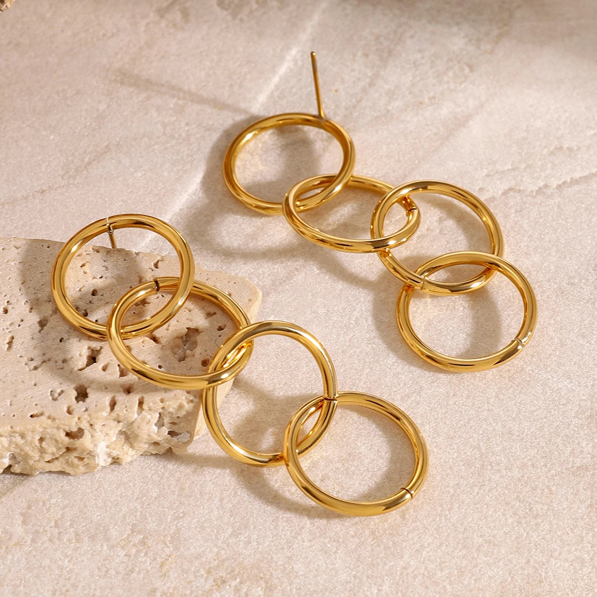 Circle Charm Jewelry Set – 18K Waterproof Style