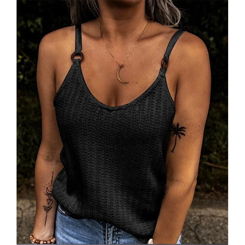 Backless Casual Tank Top — Loose Solid Sling