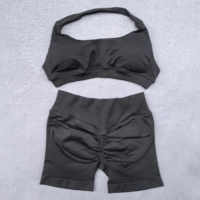 SculptShort Halter Set – Scrunch Fit Yoga Outfit