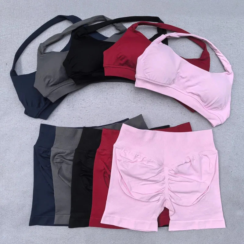 SculptShort Halter Set – Scrunch Fit Yoga Outfit