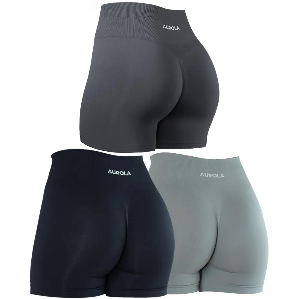 Seamless Scrunch Workout Shorts — Women's High Waist Gym & Yoga Fitness Shorts