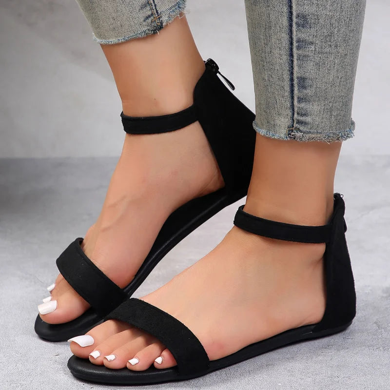 Simplicity Steps | Flat Sandals – Elegant, Peep Toe Style