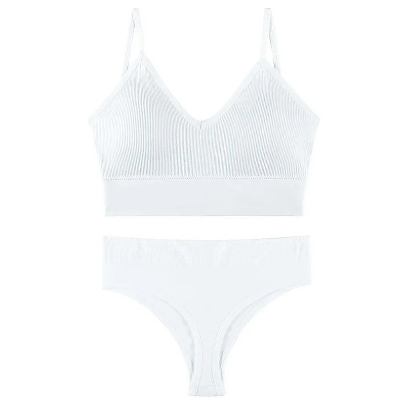 Wireless Seamless Lingerie Set – G-String & Crop Top
