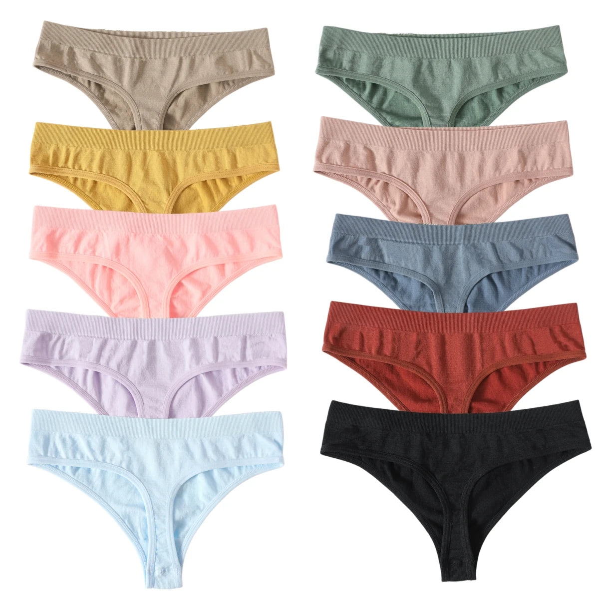 Seamless Thongs – Low Waist, Sporty – 10-Pack