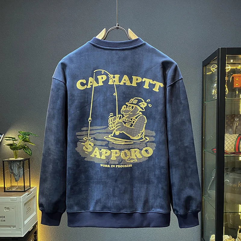 Retro Print Crewneck Sweatshirt