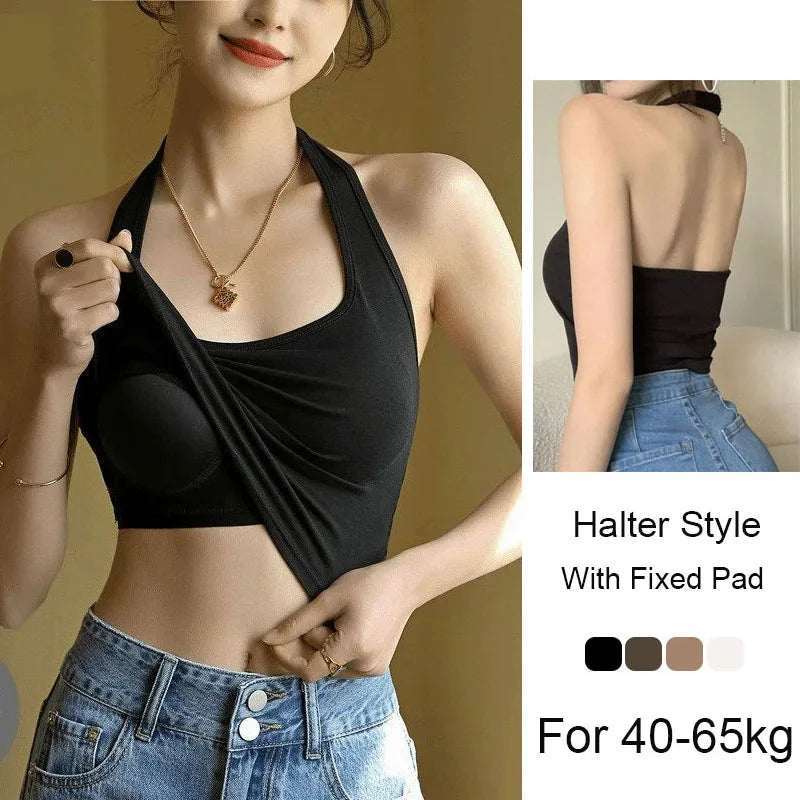 Halter Strap Vest — Padded Bra Inner & Outer Wear