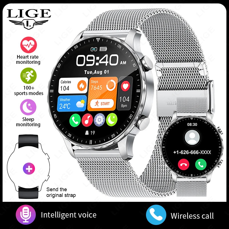 Magnetic Strap Smartwatch – Bluetooth Call, Health Monitor, Sports Features