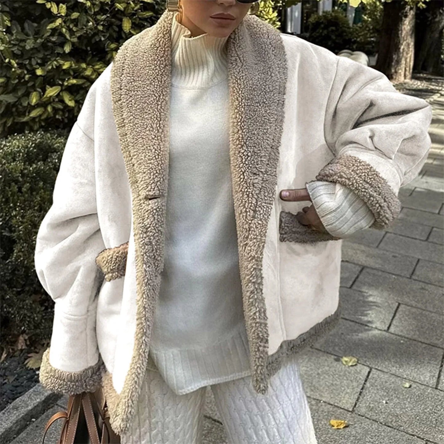 Fleece Lapel Short Coat
