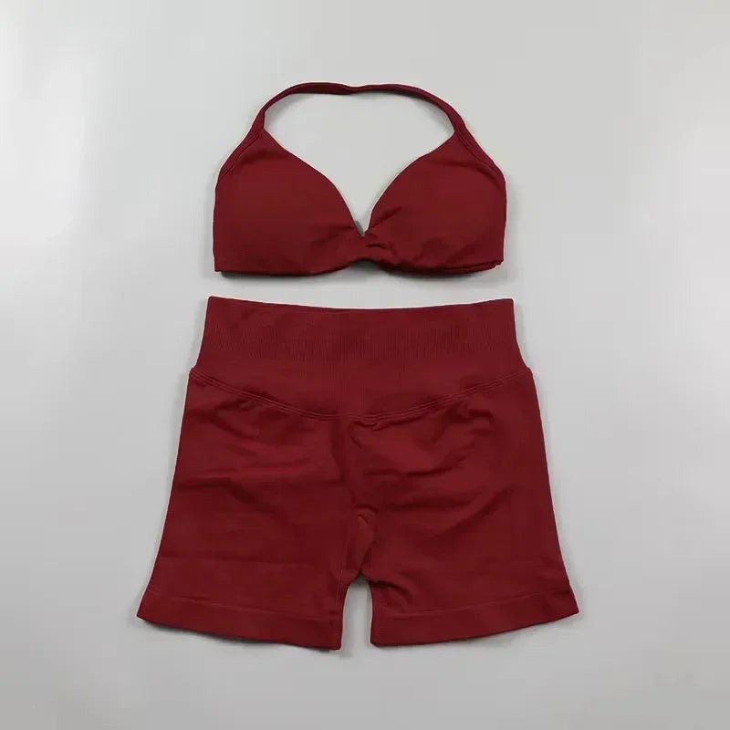 StrappyCore Seamless Set – High Waist Shorts + Bra