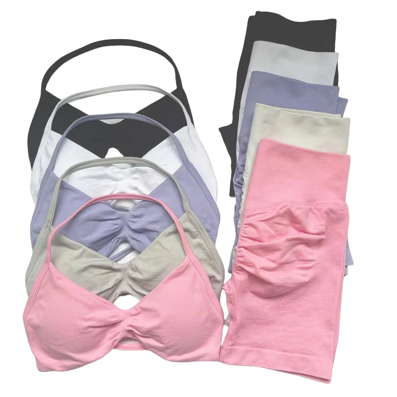 StrappyCore Seamless Set – High Waist Shorts + Bra