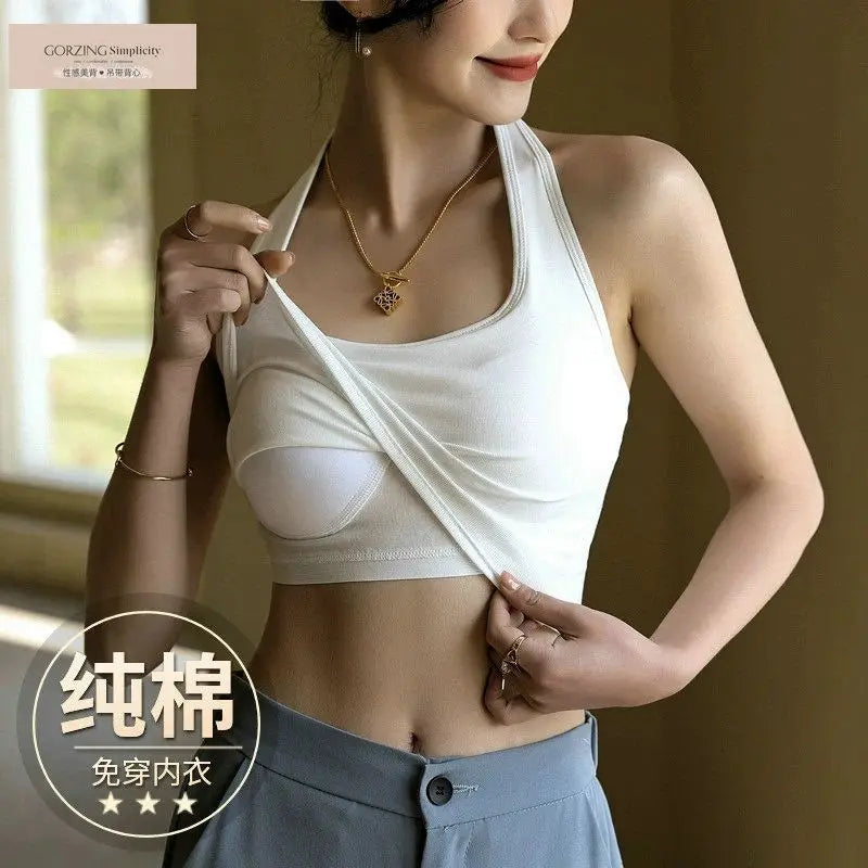 Halter Strap Vest — Padded Bra Inner & Outer Wear
