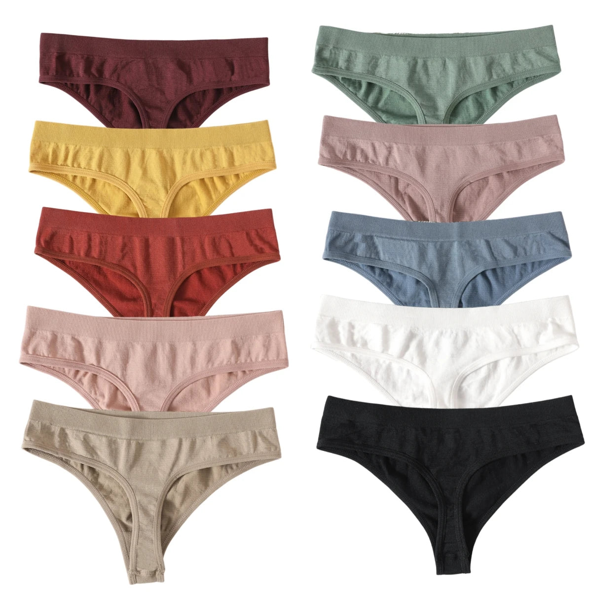 Seamless Thongs – Low Waist, Sporty – 10-Pack