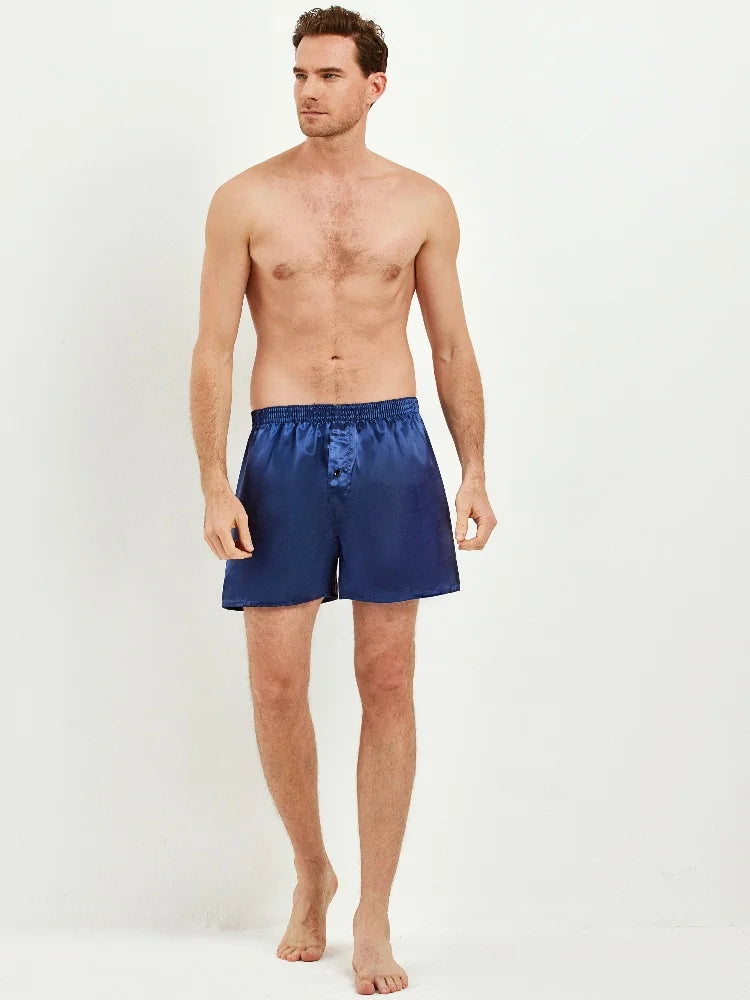 3-Pack Satin Casual Boxer Shorts – Silk Feel Sleepwear with Elastic Waistband