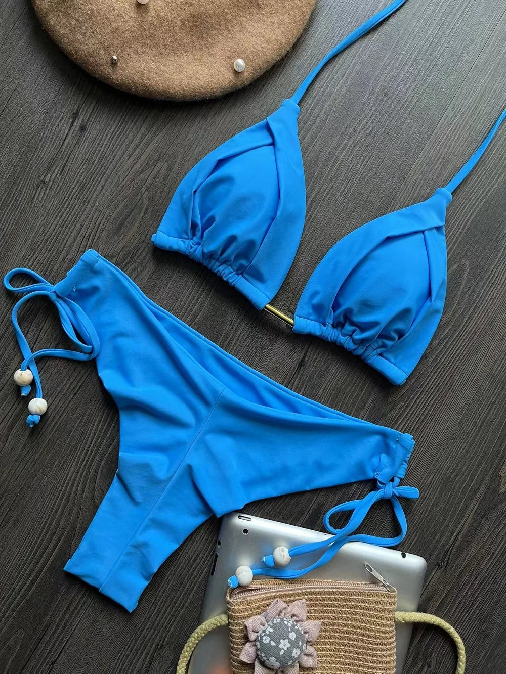 Solid Bandage Bikini Set – Push-Up Triangle Fit