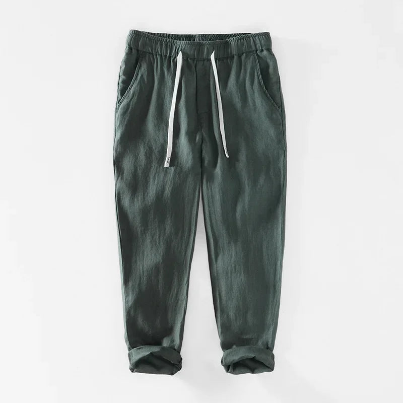 100% Linen Oversized Simple Casual Trousers