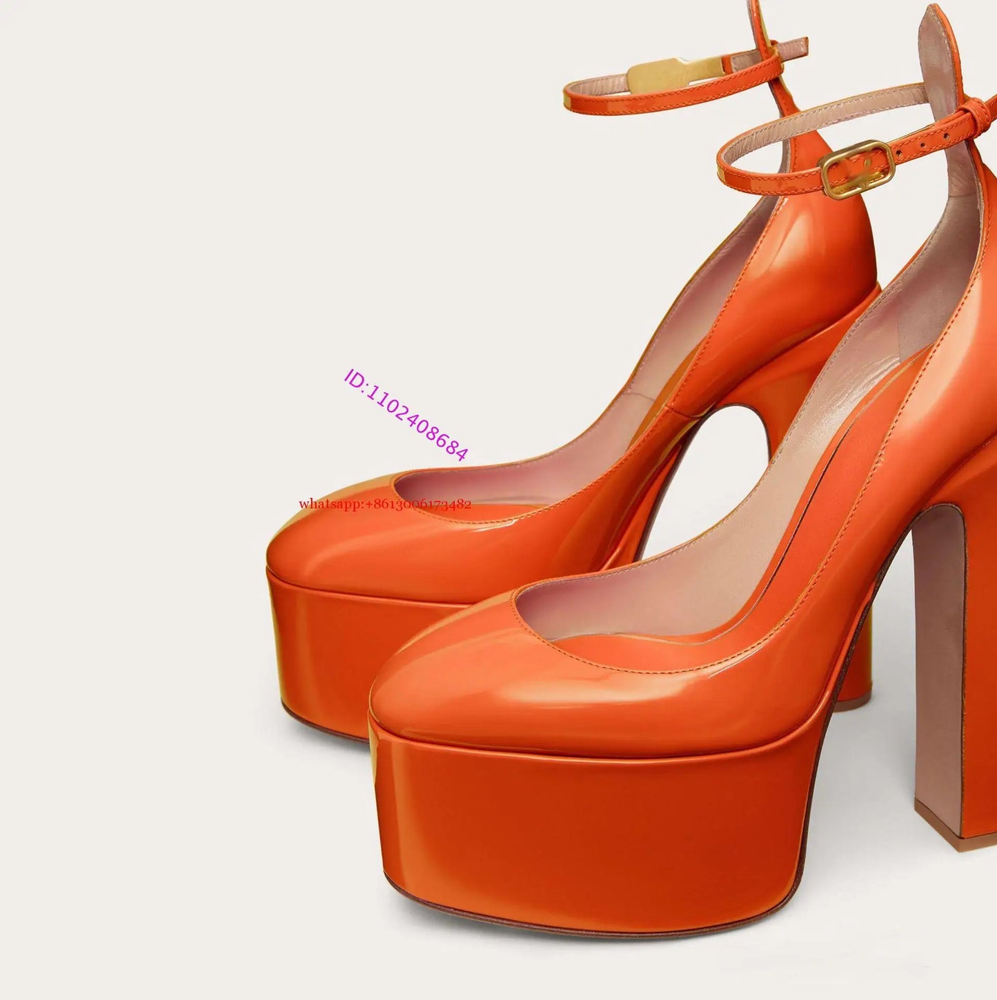 BoldStep | Patent Leather Chunky Heel Pumps – Platform & Metal Buckle