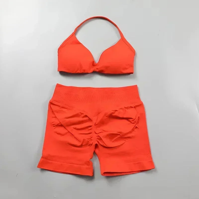 StrappyCore Seamless Set – High Waist Shorts + Bra