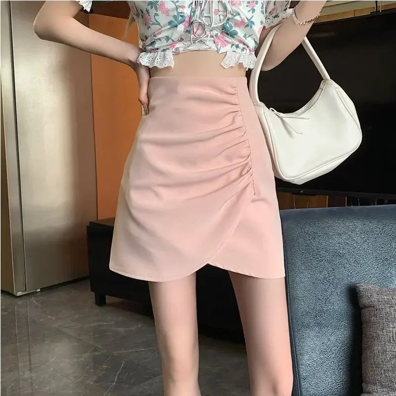 Black High Waist Wrap Mini Skirt — Casual Stylish A-Line