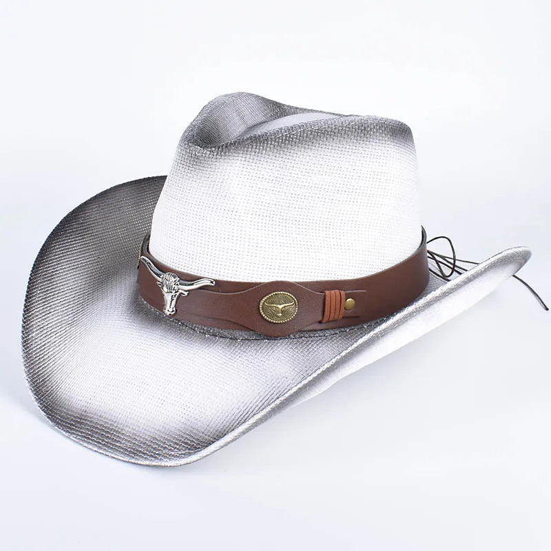 Vintage Pink Straw Cowboy Hat | Wide Brim Panama Style – Summer Beachwear