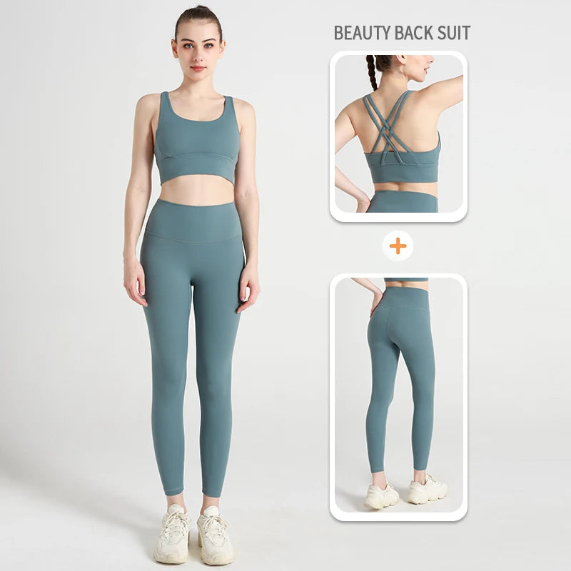 2-Piece Yoga Tracksuit — Women's Athletic Wear Sports Bra & Leggings Fitness Gym Outfit