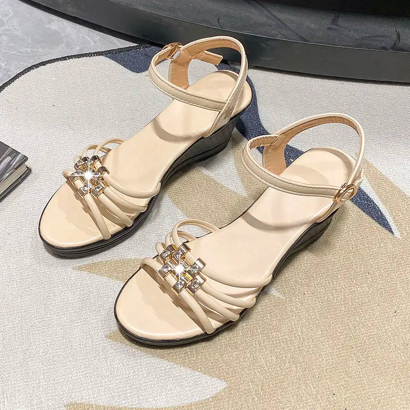 Viva | Open Toe Platform Black Sandals – Vintage Chic & Elegant Designer Shoes