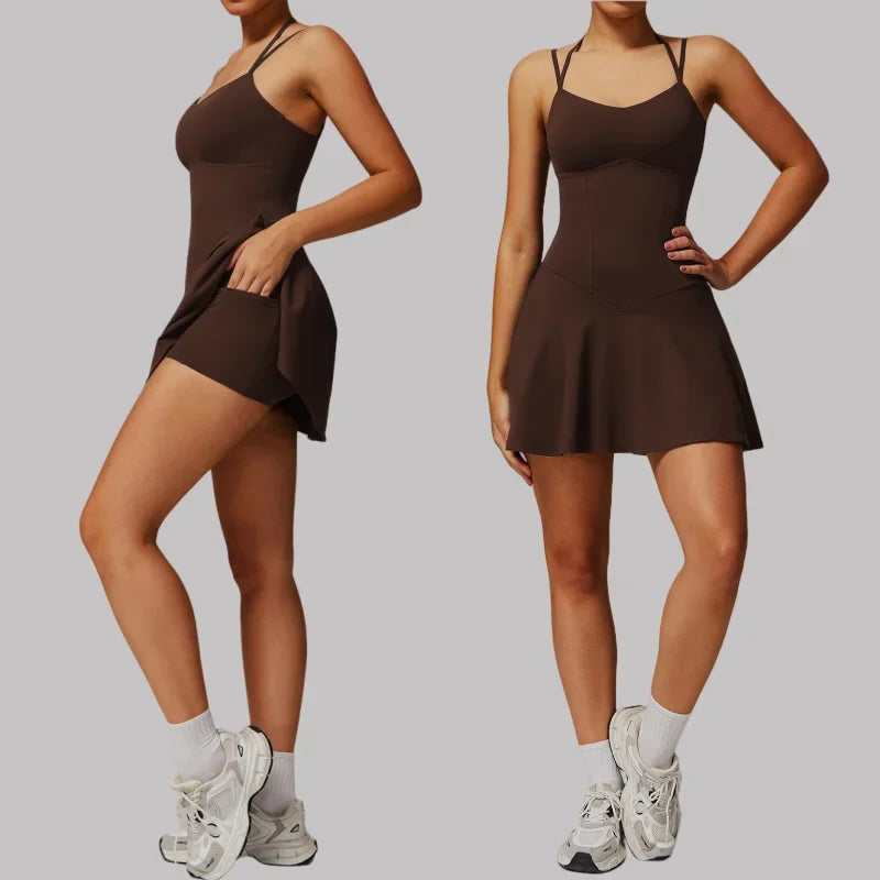 AceTennis Skirt Set – Sport Dress with Pockets
