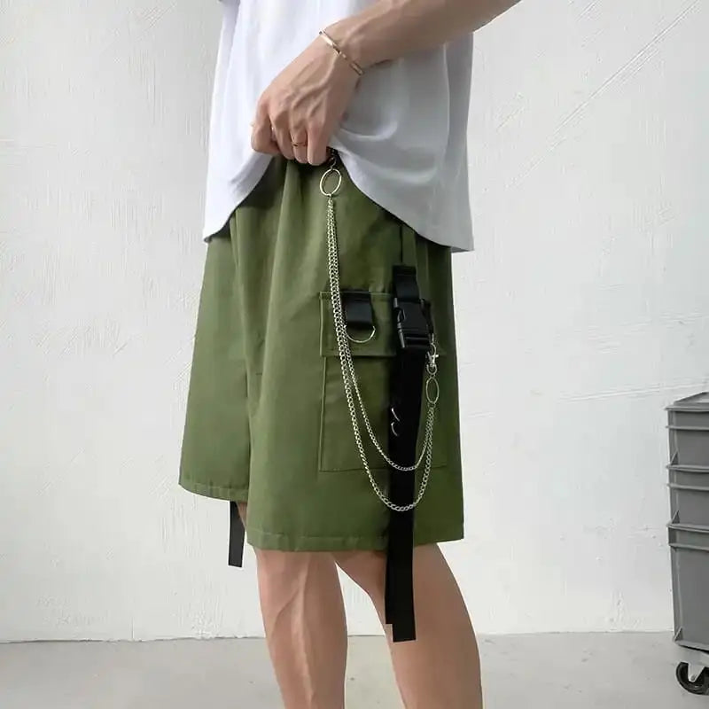 Gothic High Street Cargo Shorts – Black