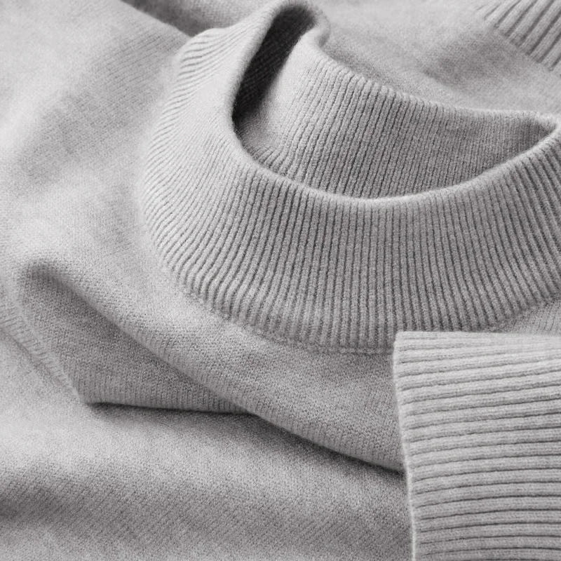Mock Neck Ribbed Knit Pullover