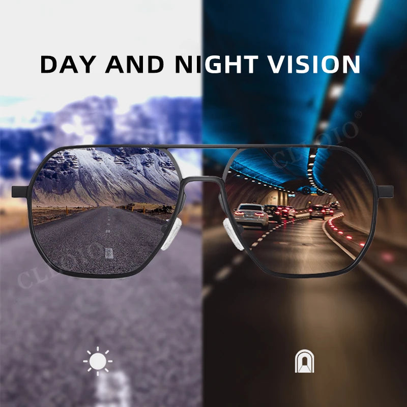 CLLOIO Photochromic Polarized Sunglasses – Anti-Glare Aluminum Driving Eyewear