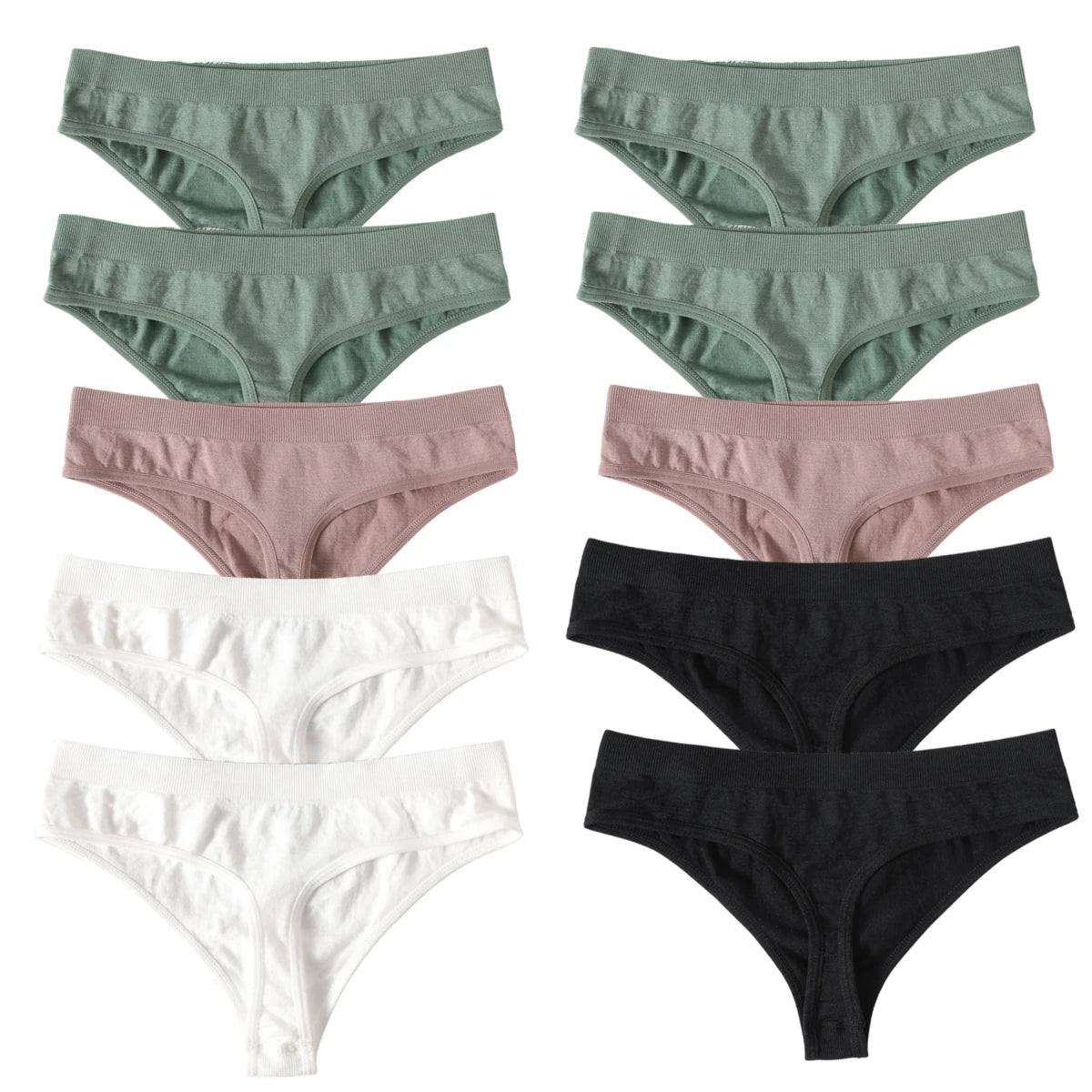 Seamless Thongs – Low Waist, Sporty – 10-Pack
