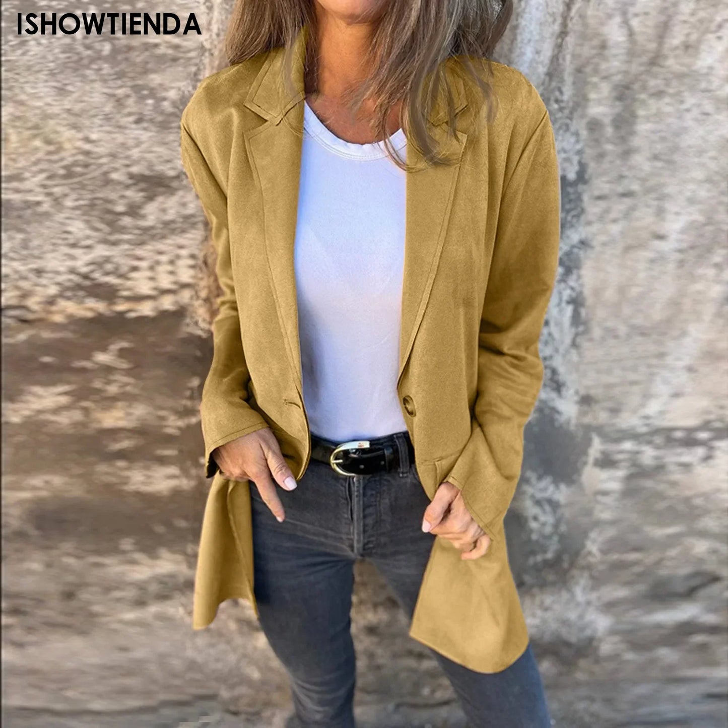 Solid Blazer Overcoat
