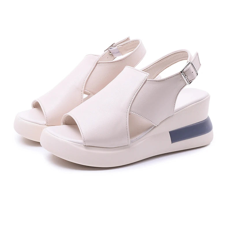 Platform Thick-Soled Sandals for Women, Lightweight Wedge Heel Fish Mouth Sandals