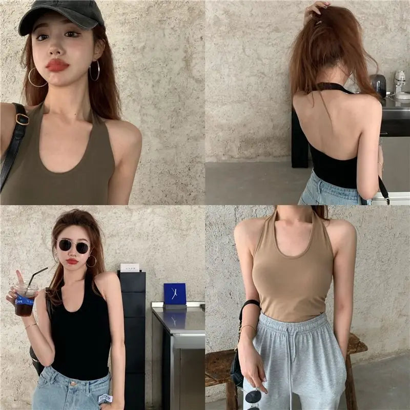 Halter Strap Vest — Padded Bra Inner & Outer Wear