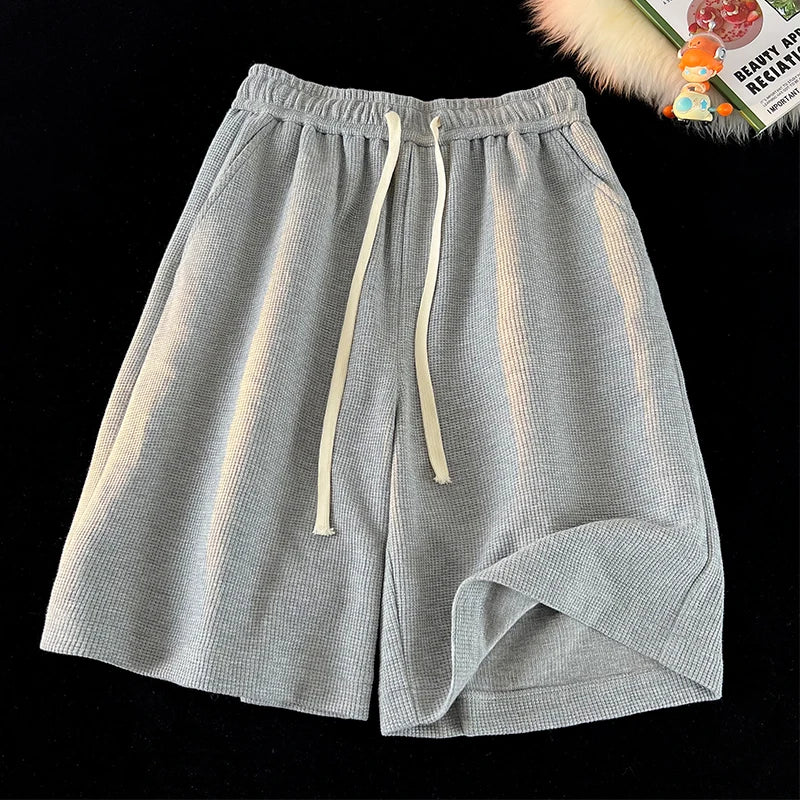 Waffle Knit Loose Shorts – Multi-Color