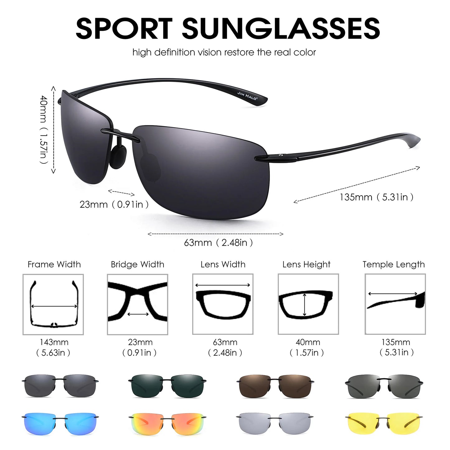 JIM AeroFit | Ultralight Sport Sunglasses – Rimless, Built for Motion